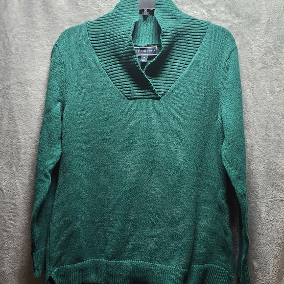 Karen Scott Emerald green sweater, Womens, 100% Cotton, EUC - Picture 3 of 5